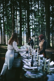 - AMY ROCHELLE PRESS - Fire and Ice Secret Supper. Secret Supper long table gathering, set under the pines in Oregon. Photo by Eva Kosmas Flores